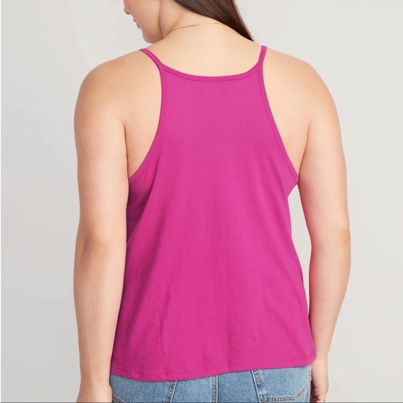 NWT OLD NAVY Relaxed Halter Tank Top Color: Dragonfruit LARGE - Picture 5 of 6